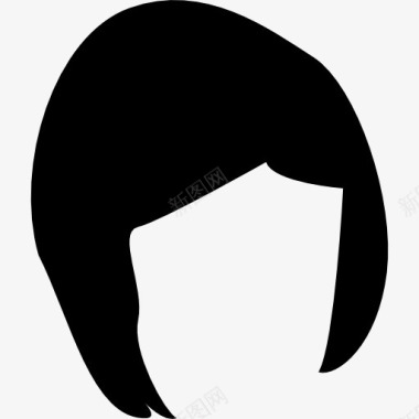 黑色的短发造型人体头部图标图标