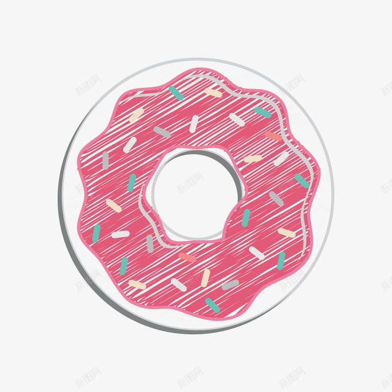 美味粉色甜甜圈png免抠素材_新图网 https://ixintu.com 卡通 可爱 手绘 甜品 甜品屋 甜甜圈 粉色