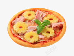 实物菠萝圈培根披萨素材
