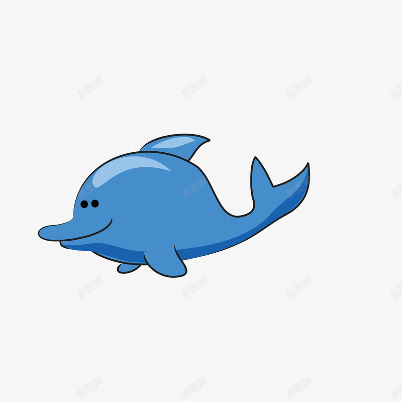 蓝色小海豚png免抠素材_新图网 https://ixintu.com 卡通海豚 可爱 图示 小海豚 插图 蓝色海豚