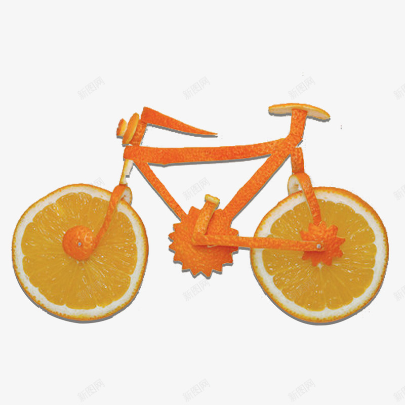 创意水果造型psd免抠素材_新图网 https://ixintu.com 果实 橙子 橙汁 水果 水果脚踏车 水果自行车 自行车 造型