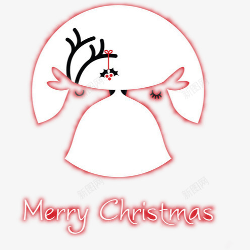圣诞节日祝福语png免抠素材_新图网 https://ixintu.com 圣诞快乐 圣诞鹿角 艺术字 英文 铃铛