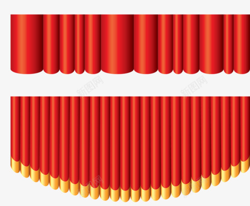 红色长布png免抠素材_新图网 https://ixintu.com 布料 窗帘 红色