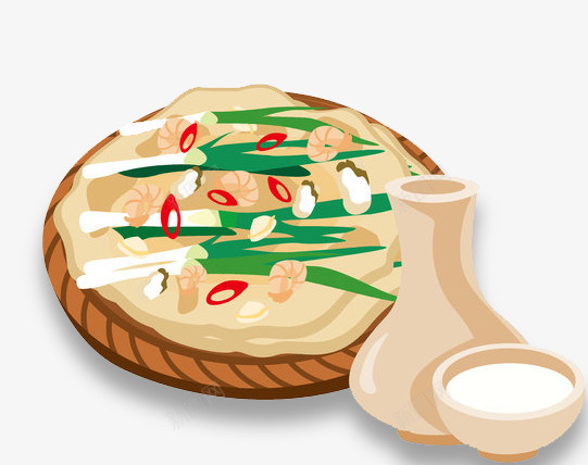 葱油饼和酒png免抠素材_新图网 https://ixintu.com 大饼素材 砧板上面的美食 美味食物 葱油饼素材