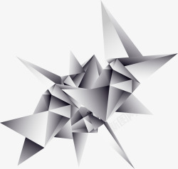灰色折纸创意灰色抽象折纸高清图片
