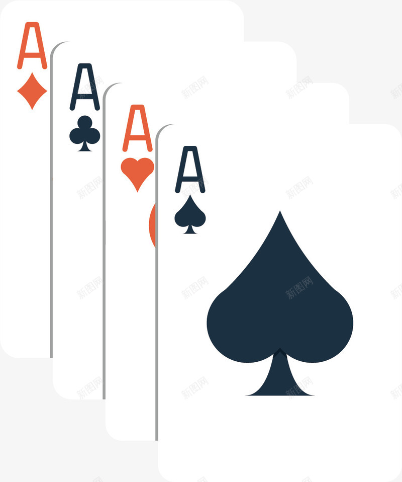 四色同款魔术扑克牌png免抠素材_新图网 https://ixintu.com 卡通扑克 同款 扑克牌 矢量扑克 道具扑克 魔术扑克