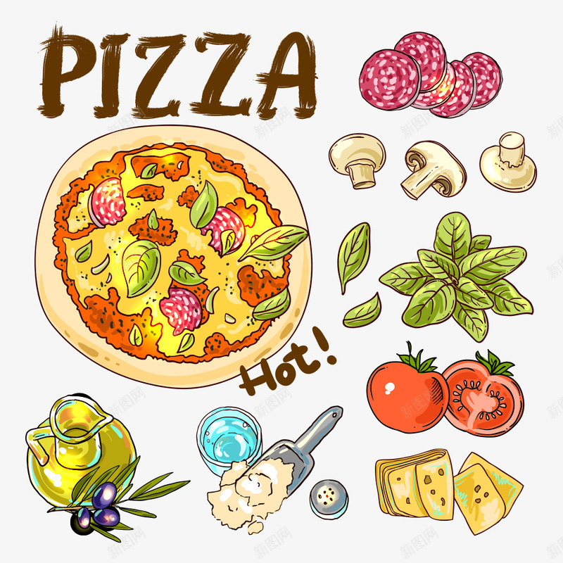 披萨食物png免抠素材_新图网 https://ixintu.com pizza 披萨 番茄 美食 蘑菇 西餐 食物 餐饮