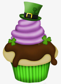 卡通甜筒蛋糕黑暗料理绿帽子素材