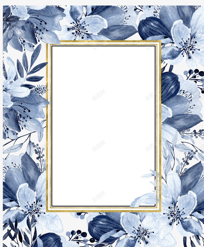 方形彩色花朵边框png免抠素材_新图网 https://ixintu.com 个性 创意 唯美 小清新 时尚 淡蓝色 蓝色 蓝色系 边框花朵