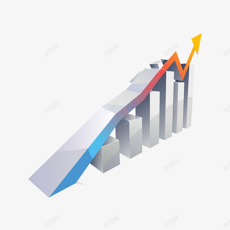 商业箭头png免抠素材_新图网 https://ixintu.com 商业箭头 立体箭头 箭头 统计 金融趋势