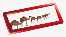 一字排开的骆驼创意边框中的骆驼高清图片
