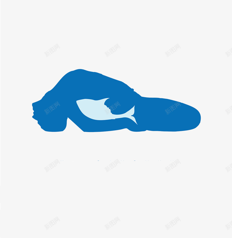海豚式瑜伽图标png_新图网 https://ixintu.com 养生运动 海报logo 蓝色