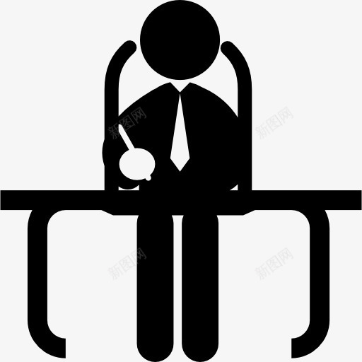 商人坐在他的办公桌图标png_新图网 https://ixintu.com humanpictos 书桌 人 办公 商业 商人 男