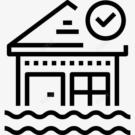 洪水图标png_新图网 https://ixintu.com 保险 家居 建筑 房地产 房子 泛滥的洪水 灾害