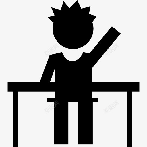 学生在课堂上上升的一只手臂图标png_新图网 https://ixintu.com 上升 人 坐着 学校 学生 手臂 教育 课堂