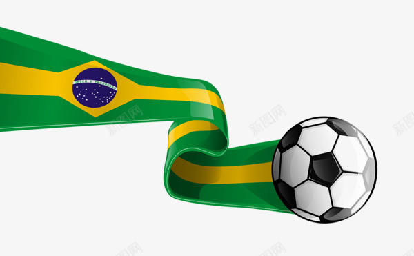 巴西国旗与足球png免抠素材_新图网 https://ixintu.com 国旗 巴西 足球