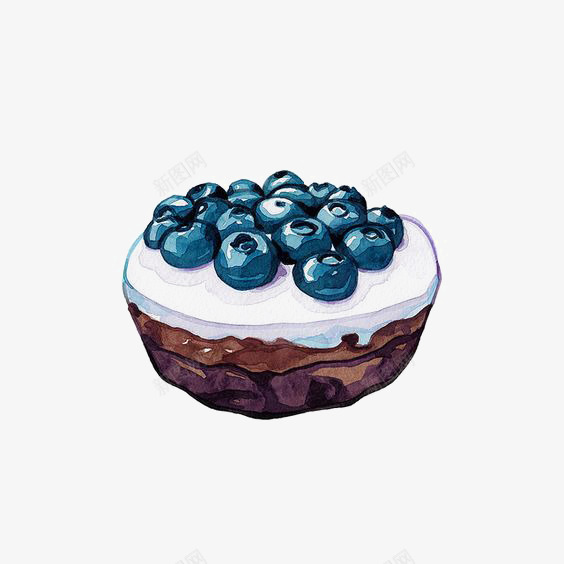 甜点png免抠素材_新图网 https://ixintu.com 卡通甜点 奶油蛋糕 手绘甜点 蓝莓蛋糕