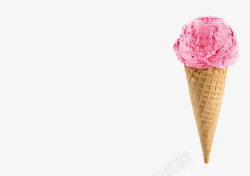 粉色花朵造型冰激凌素材