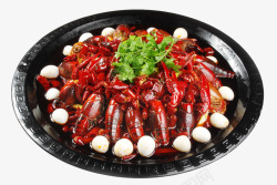 炒龙虾素材盘装龙虾香菜高清图片