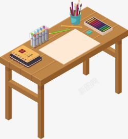 绘画桌子矢量图素材