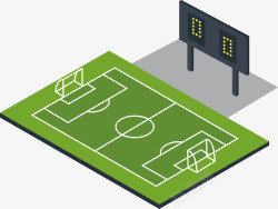 3D足球场地记分牌矢量图素材