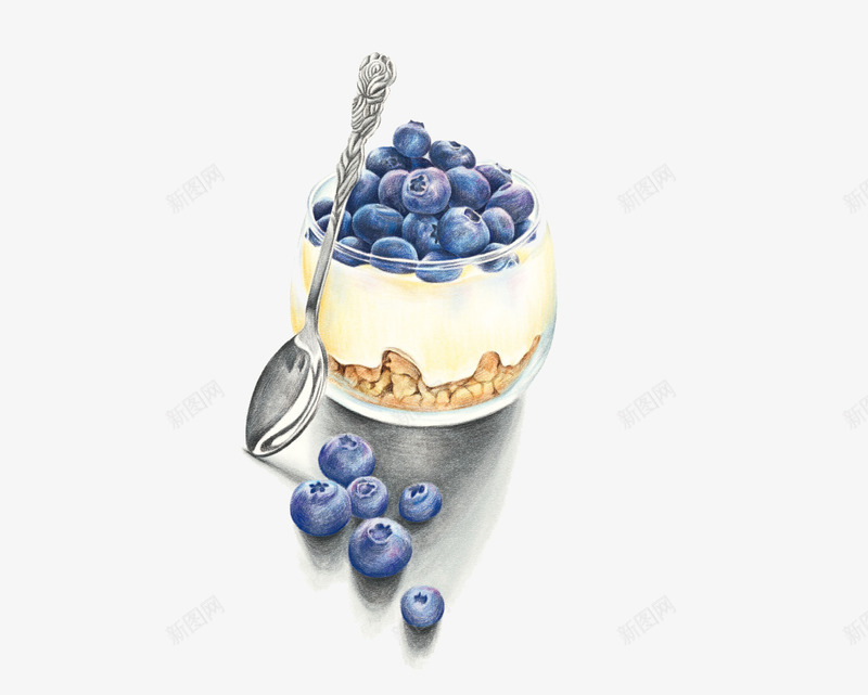 蓝莓奶冻矢量图eps免抠素材_新图网 https://ixintu.com 奶冻 彩铅 甜品 蓝莓 矢量图