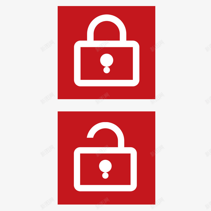 红色方形的锁头图标psd_新图网 https://ixintu.com 免抠 图标 方形 标志 标识 红色 锁 锁头 锁头图标