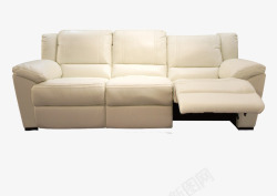白色的躺椅皮沙发高清图片