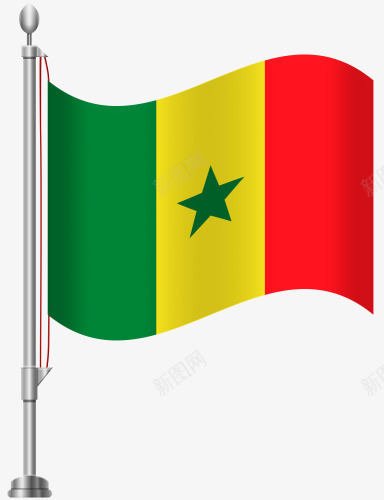 塞内加尔国旗png免抠素材_新图网 https://ixintu.com 加尔 国旗 塞内 旗帜 星星