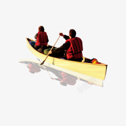 创意水中划船的香蕉在水中划船的人物高清图片