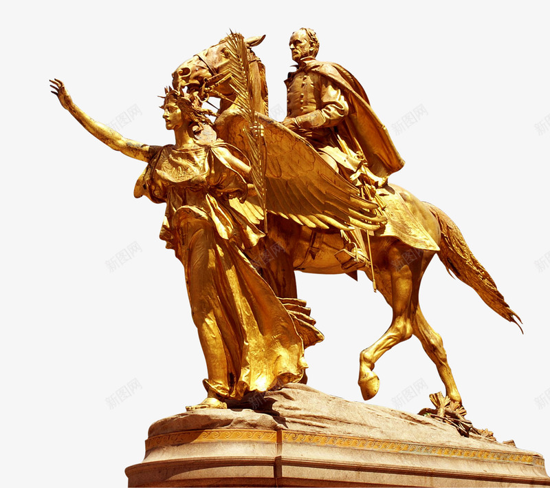 骑在马上的人物雕像png免抠素材_新图网 https://ixintu.com 商业元素 地产元素 雕塑 骑在马上的人物雕像