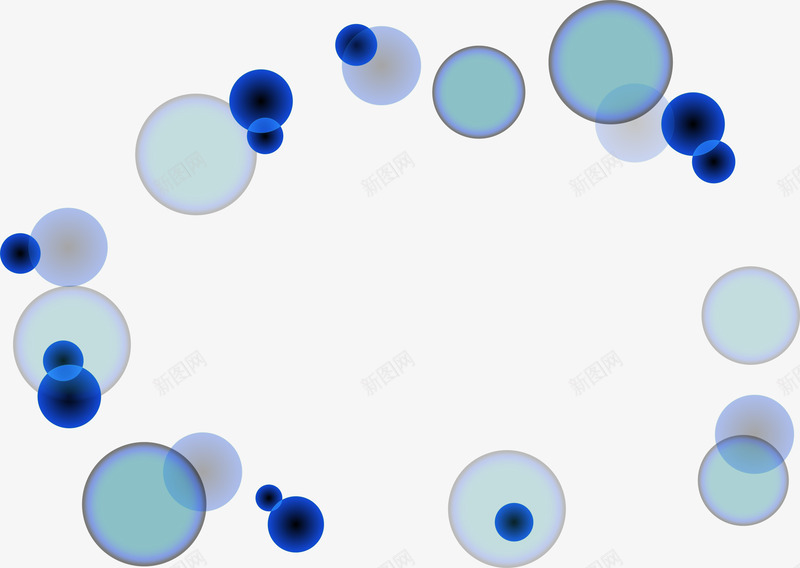 蓝色多种造型圆形png免抠素材_新图网 https://ixintu.com 圆形 多种 蓝色 造型