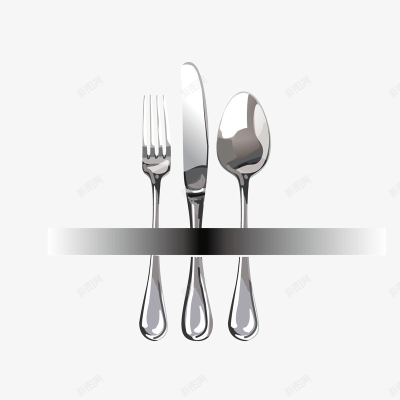 不锈钢餐具png免抠素材_新图网 https://ixintu.com 不锈钢 刀子 勺子 叉子 反光 材料 美食 西餐