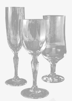 三个杯子透明度的玻璃杯高清图片