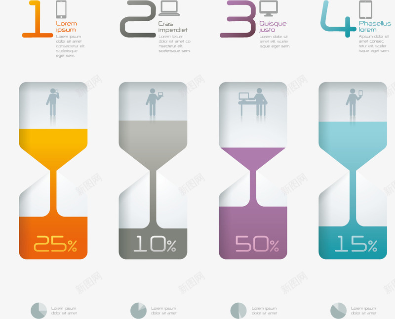 沙漏图表png免抠素材_新图网 https://ixintu.com ppt元素 分类 步骤 流程
