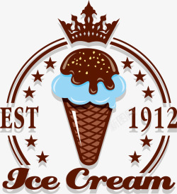 复古冰淇淋复古甜筒标签高清图片