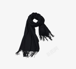 羊绒围巾2016黑色英伦羊绒真丝围巾高清图片