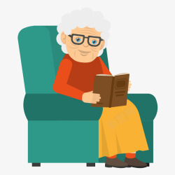老年沙发模特老年人看书高清图片