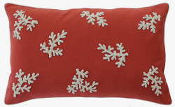红色雪花长方形枕头素材