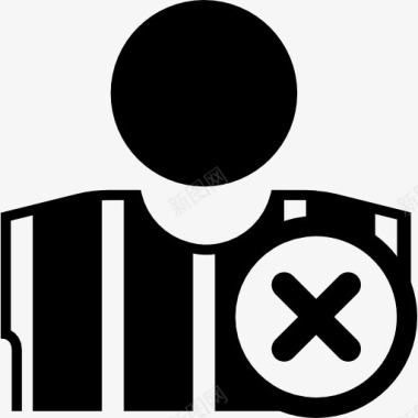 足球运动员关闭和删除十字标志图标图标