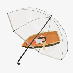 彩色卡通装饰雨伞素材