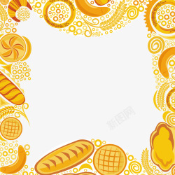金色面包手绘甜点高清图片