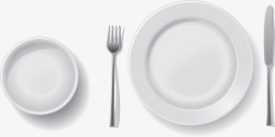 精美手绘西餐餐具餐盘勺子叉子素材