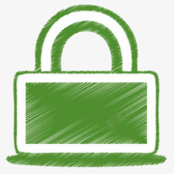 绿色锁隐私安全折纸的彩色铅笔素材