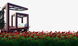 地产广告元素红色花卉素材