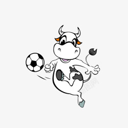 小牛简笔画卡通踢足球的小牛高清图片