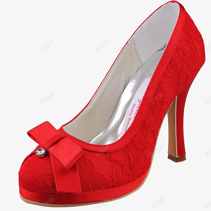 红色的女鞋png免抠素材_新图网 https://ixintu.com 中国红 帆布 舒适 高跟鞋
