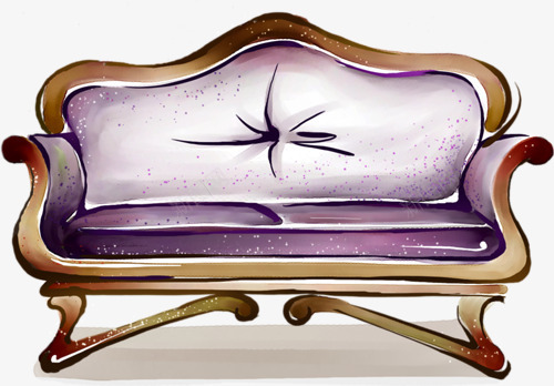 手绘紫色欧式沙发png免抠素材_新图网 https://ixintu.com 欧式紫色沙发 沙发素材 紫色沙发