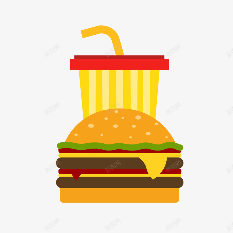 卡通美味的西餐汉堡包矢量图ai免抠素材_新图网 https://ixintu.com 汉堡 汉堡PNG 汉堡包 美味 美味西餐 西餐 西餐汉堡 矢量图