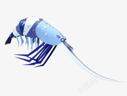 蓝色鱼类龙虾创意素材